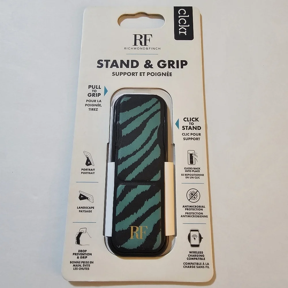 CLCKR Grip & Stand - Emerald Green Zebra (Richmond & Finch)